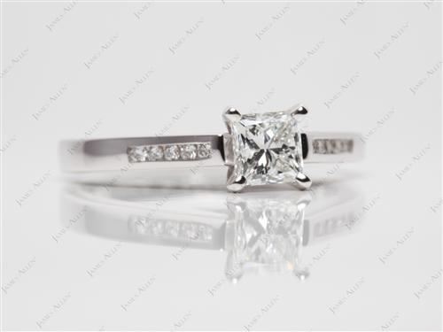 White Gold 0.73 Princess cut Channel Cut Ring