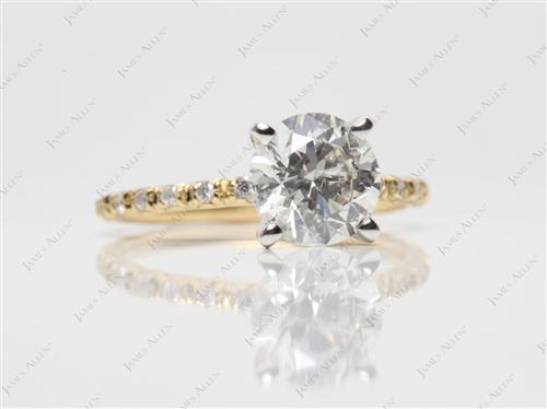 Gold 1.58 Round cut Pave Diamond Rings