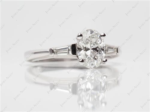 White Gold 1.16 Oval cut Engagement Ring
