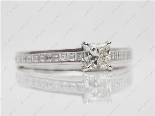 Platinum 0.61 Princess cut Channel Ring