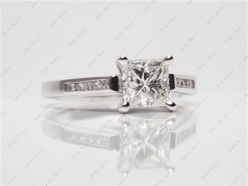 White Gold 1.01 Princess cut Channel Engagement Ring