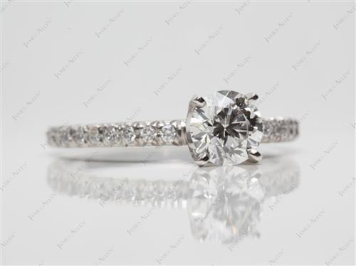 Platinum 0.70 Round cut Pave Ring