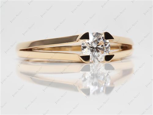 Gold 1.05 Round cut Tension Engagement Rings