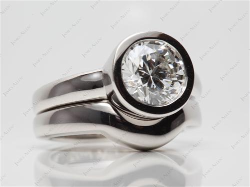 Platinum 2.16 Round cut Diamond Tension Rings