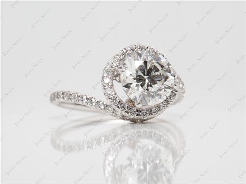 White Gold 1.53 Round cut Micro Pave Diamond Band