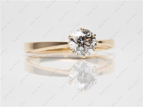 Gold 1.01 Round cut Solitaire Diamond Rings