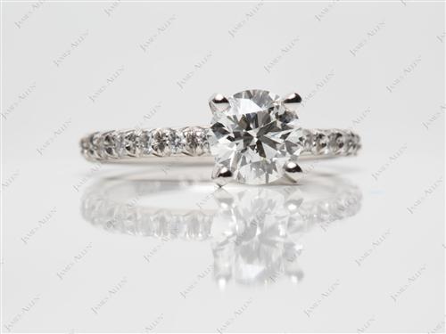 Platinum 1.14 Round cut Diamond Pave Ring