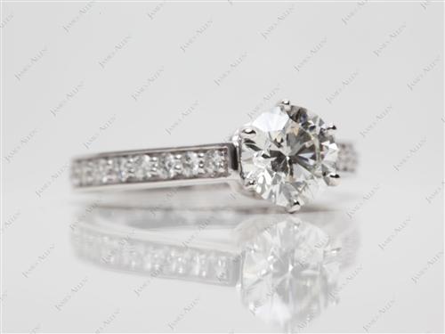White Gold 1.26 Round cut Micro Pave Ring