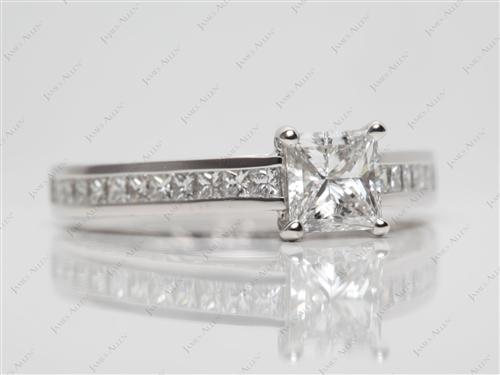 Platinum 0.71 Princess cut Channel Set Eternity Rings
