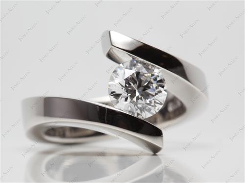 Platinum 1.29 Round cut Tension Setting Engagement Rings