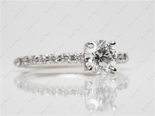 Platinum 0.91 Round cut Engagement Ring