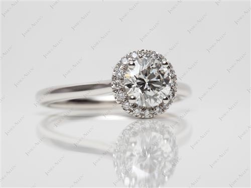 Platinum 0.81 Round cut Pave Setting Rings