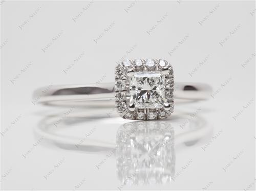 White Gold 0.30 Princess cut Bridal Wedding Ring Sets