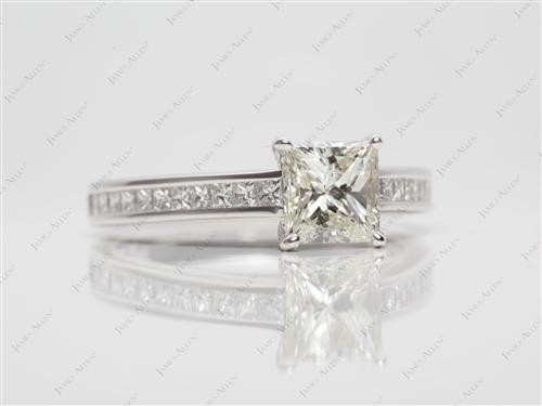 White Gold 1.02 Princess cut Channel Rings