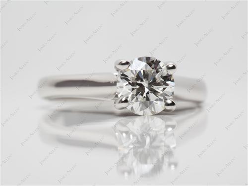 Platinum 1.01 Round cut Round Solitaire Ring