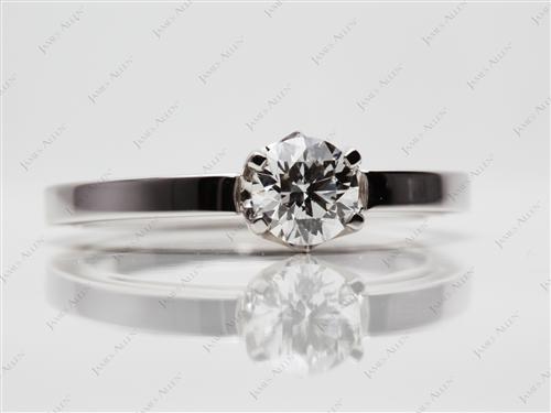 White Gold 0.79 Round cut Solitaire Engagement Ring