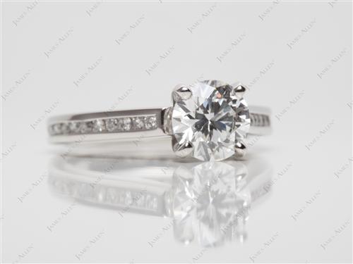 Platinum 1.10 Round cut Channel Setting Engagement Rings