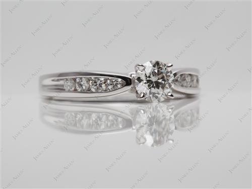 White Gold 0.55 Round cut Diamond Channel Ring