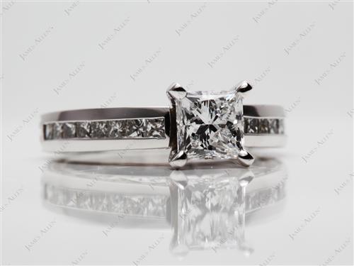 Platinum 1.04 Princess cut Channel Cut Ring