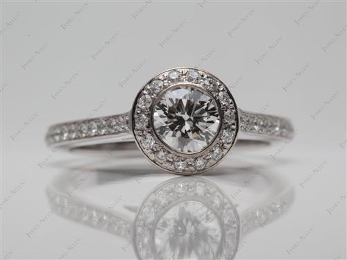 White Gold 0.75 Round cut Pave Ring Mountings