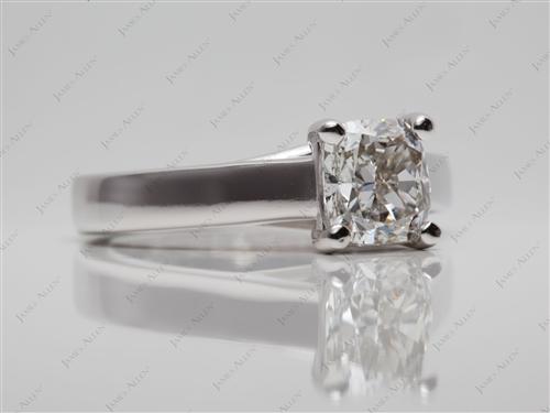 White Gold 1.73 Cushion cut Diamond Ring