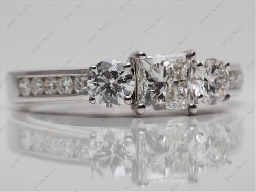 White Gold 0.77 Princess cut Three Stones