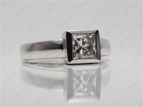 Platinum 0.73 Princess cut Tension Rings