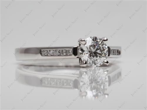 Platinum 0.73 Round cut Channel Cut Ring