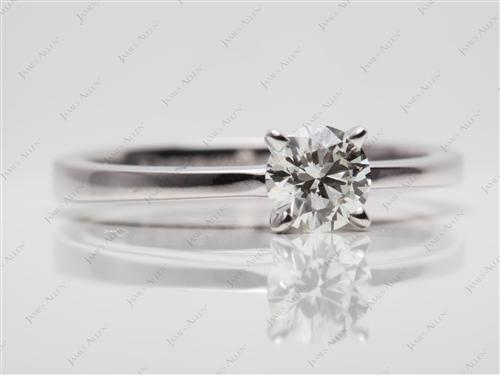 White Gold 0.51 Round cut Engagement Ring