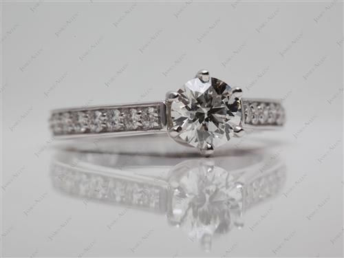 White Gold 0.76 Round cut Micro Pave Ring