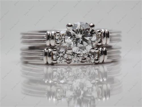White Gold 0.90 Round cut Bridal Wedding Sets