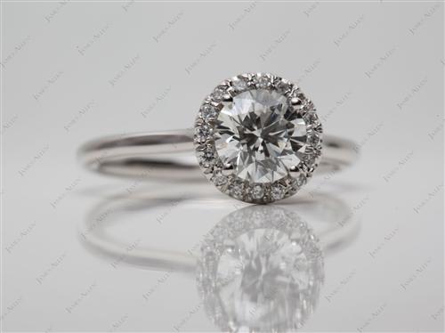Platinum 0.94 Round cut Pave Ring