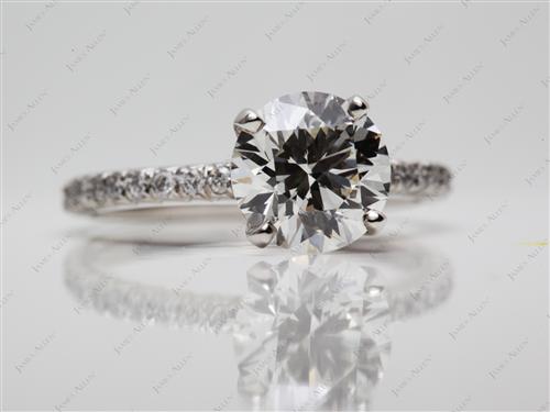 Platinum 1.87 Round cut Pave Ring Set