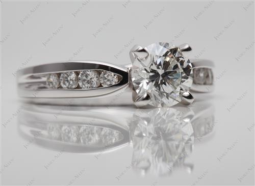 White Gold 1.14 Round cut Diamond Channel Ring