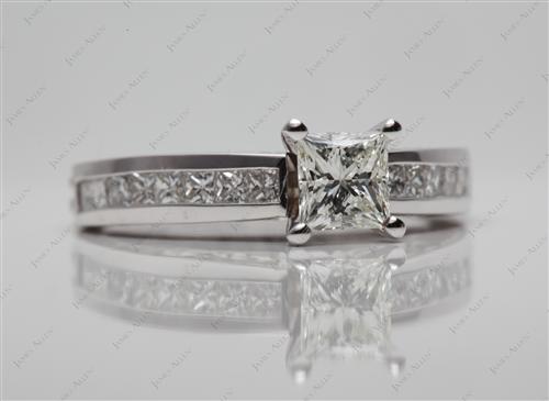 White Gold 0.61 Princess cut Channel Rings