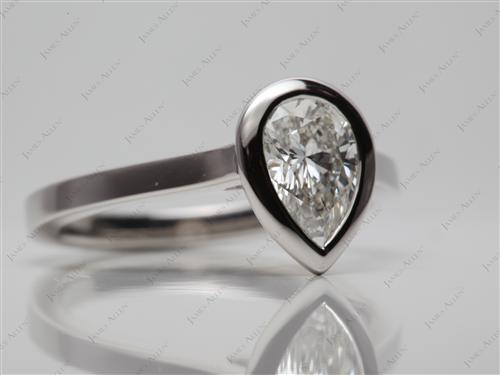 Platinum 1.04 Pear shaped Diamond Ring