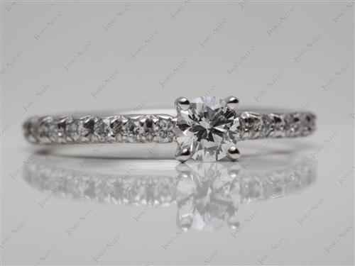 Platinum 0.36 Round cut Pave Ring Settings
