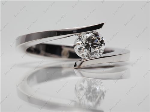 White Gold 0.58 Round cut Solitaire Diamond Ring