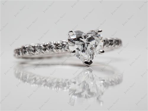 Platinum 0.93 Heart shaped Engagement Ring