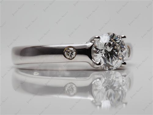 White Gold 0.81 Round cut Diamond Engagement Solitaire Rings