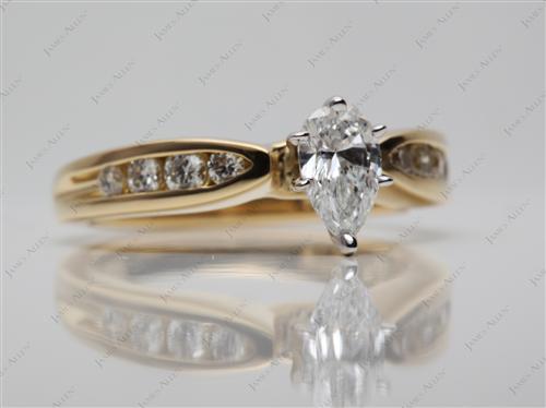 Gold 0.47 Pear shaped Channel Set Diamond Engagement Ring