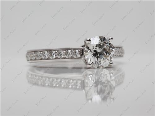 White Gold 1.09 Round cut Engagement Ring