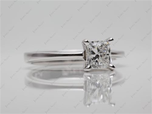 White Gold 0.81 Princess cut Diamond Ring