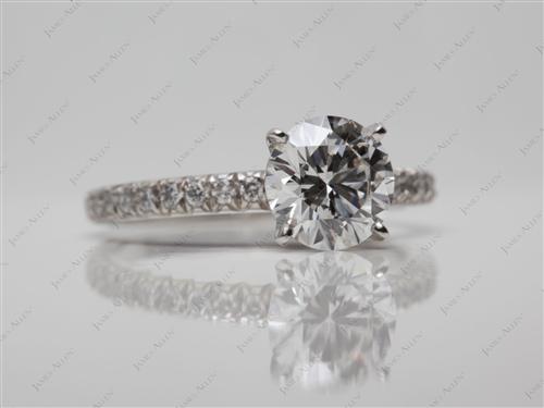 Platinum 1.20 Round cut Micro Pave Rings