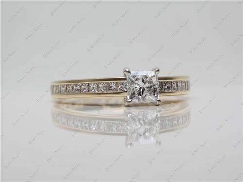 Gold 0.52 Princess cut Channel Set Eternity Rings