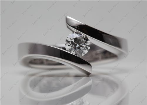White Gold 0.59 Round cut Tension Rings