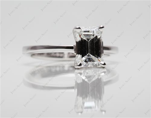 White Gold 1.24 Emerald cut Engagement Rings