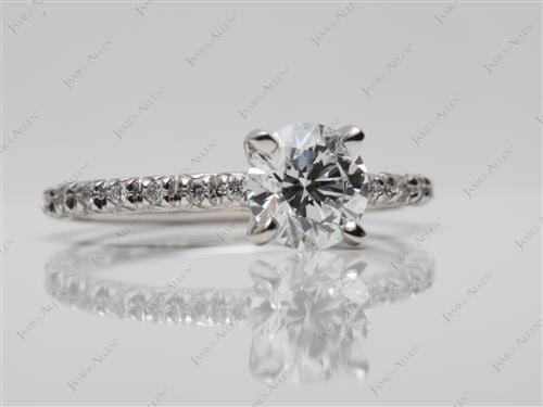 Platinum 0.83 Round cut Wedding And Engagement Ring Sets