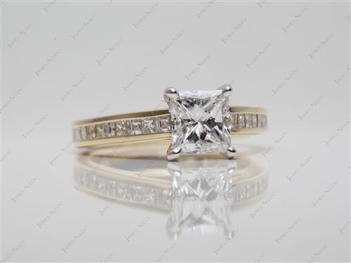 Gold 1.07 Princess cut Engagement Rings