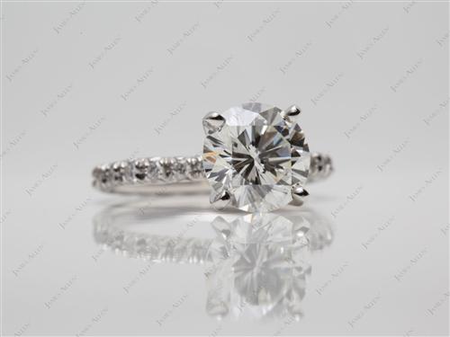 Platinum 2.54 Round cut Diamond Rings